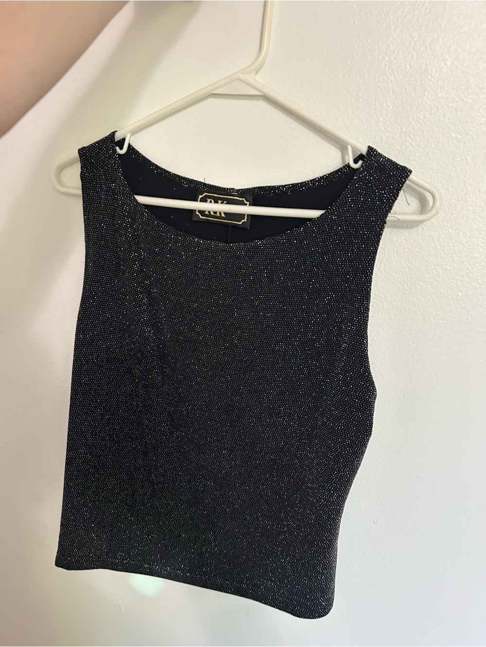 R&K Black Sparkle Flowy Tank Top